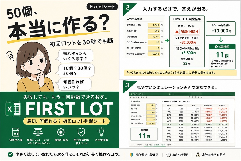 FIRST LOT｜最初、何個作る？ 初回ロット判断シート