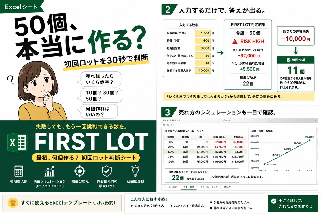 FIRST LOT|最初、何個作る? 初回ロット判断シート
