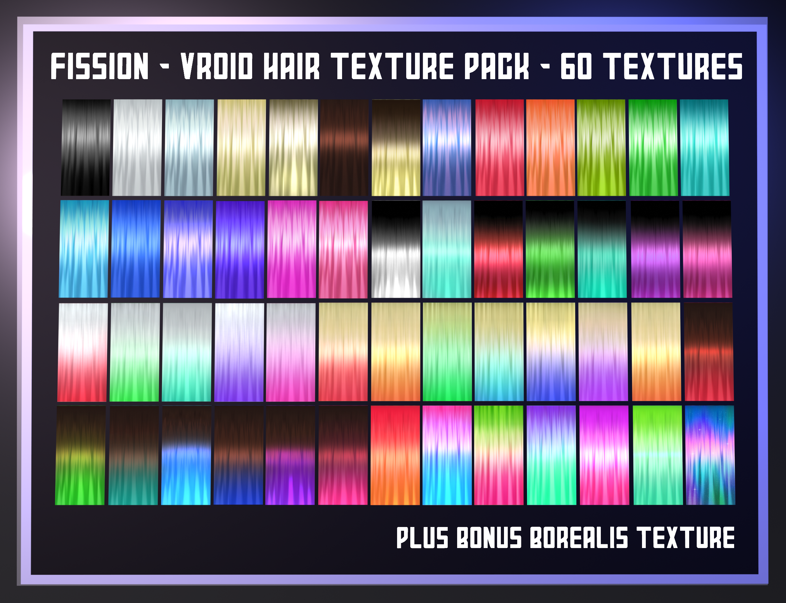 [Vroid] Hair Texture Pack - Fission - 60+ Hair Texture Megapack ...
