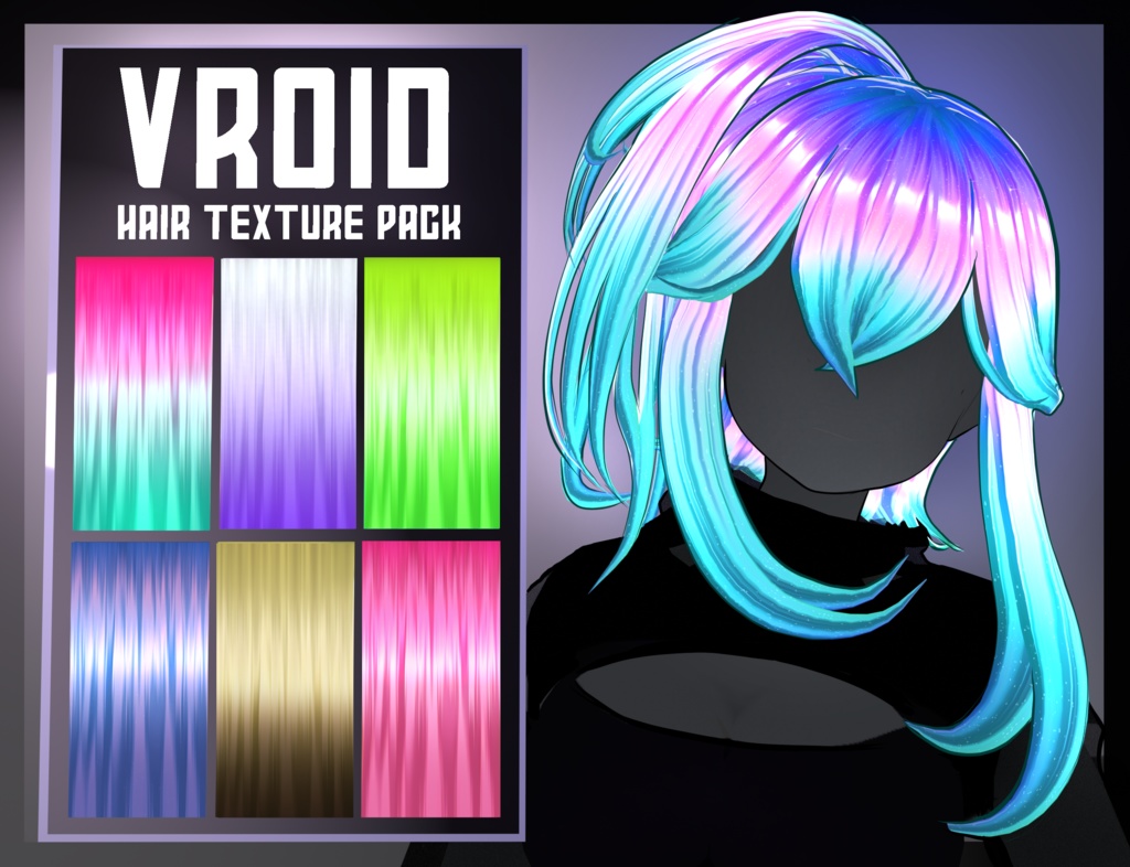 [Vroid] Hair Texture Pack - Fission - 60+ Hair Texture Megapack