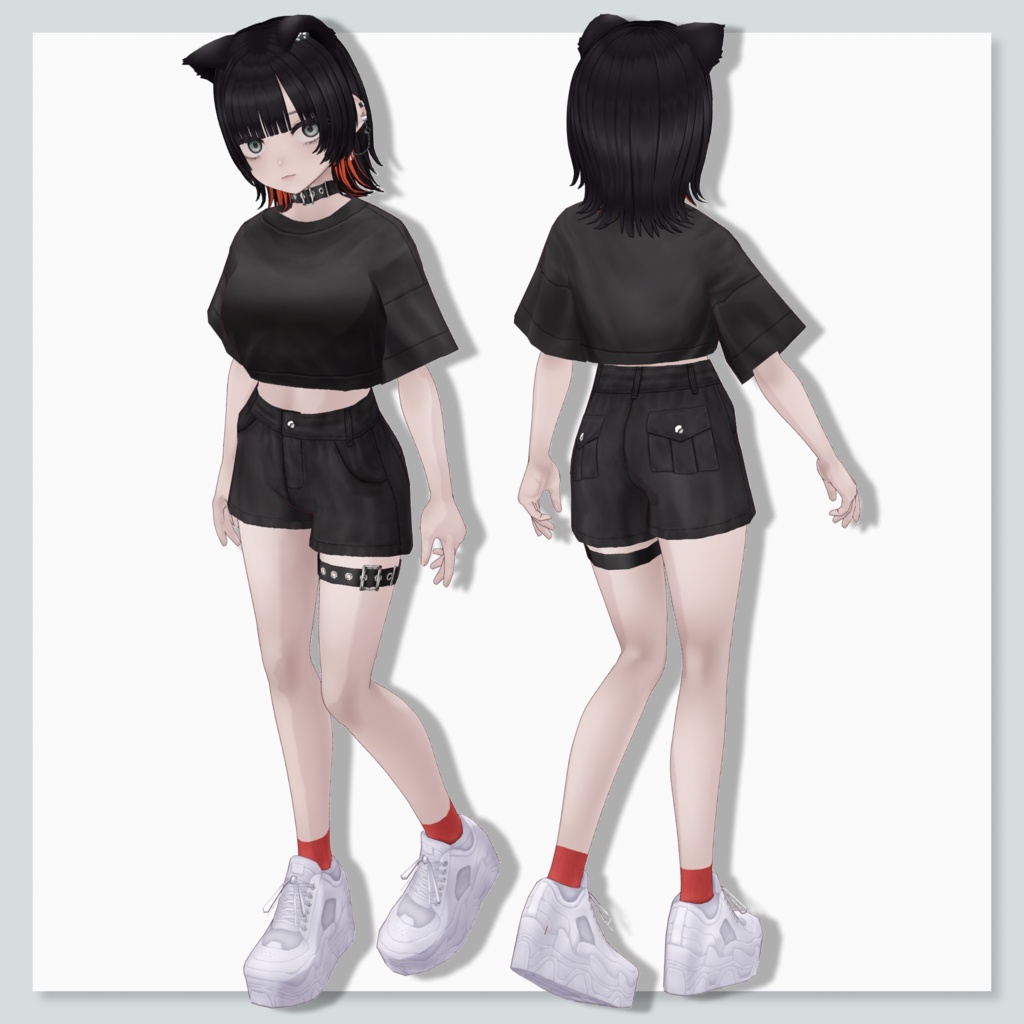 【VRoid】着せ替え・カスタムベースモデル 火寧(Hinone)【HC-RF1】