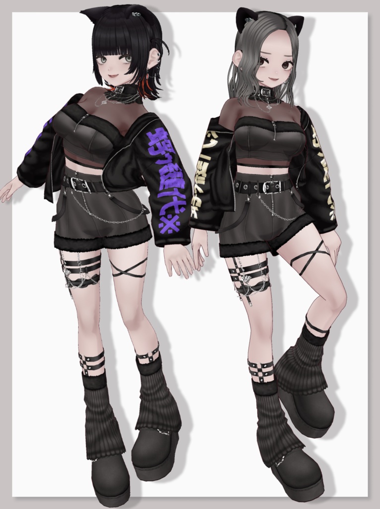 【VRoid衣装セット】曇熾火珪黒海駆【HW-017】