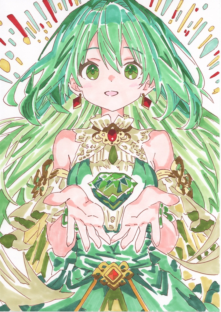 ５月のおすすめ　誕生石エメラルド　原画2点