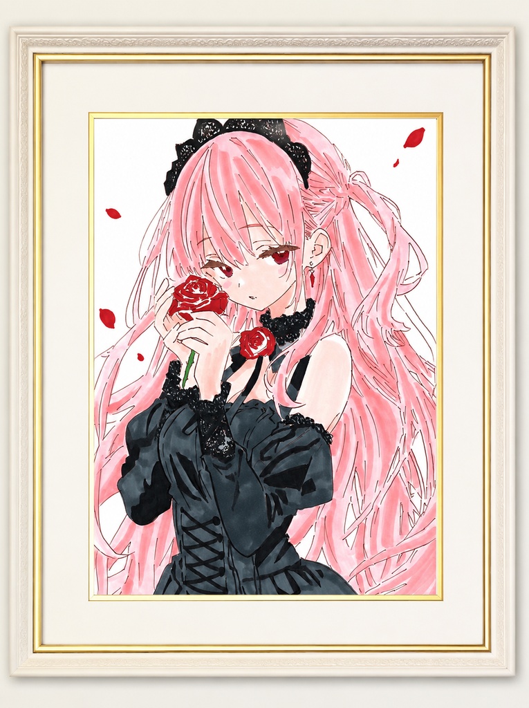 【お値段改訂版】手描きイラスト原画 「バラ」