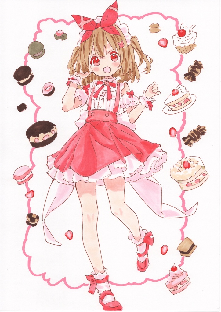 ケーキ屋さんピンク 原画