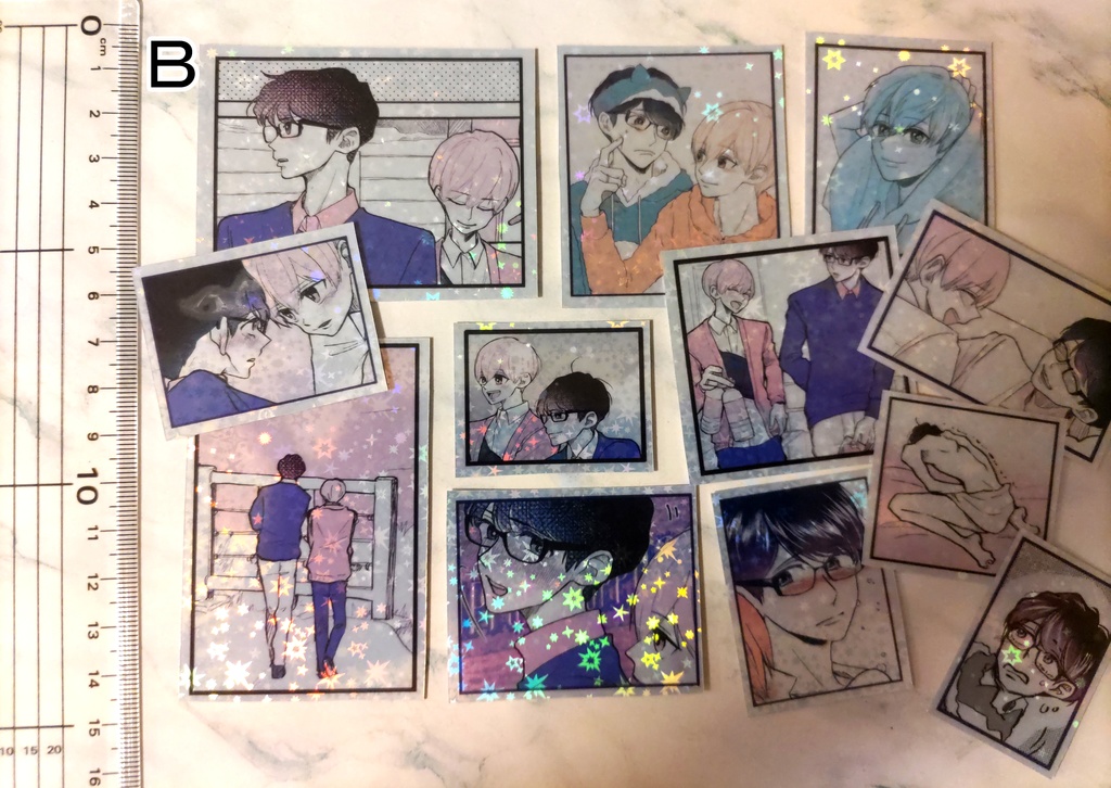 【一時創作】きらきら1シーンフレークシール【ゆずりつ】