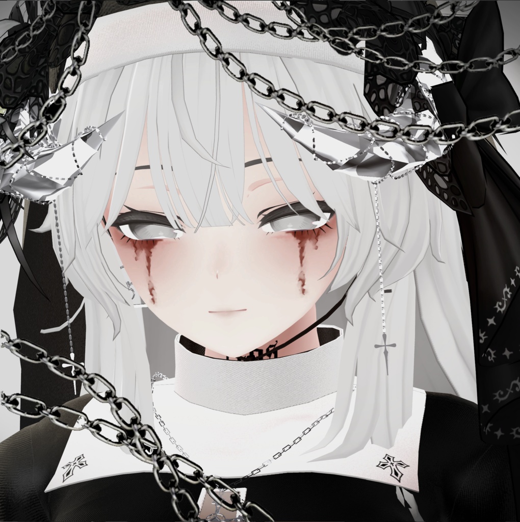 『Kikyo, 桔梗』 血の涙メイクテクスチャ, Bloody Tears Make-Up Texture