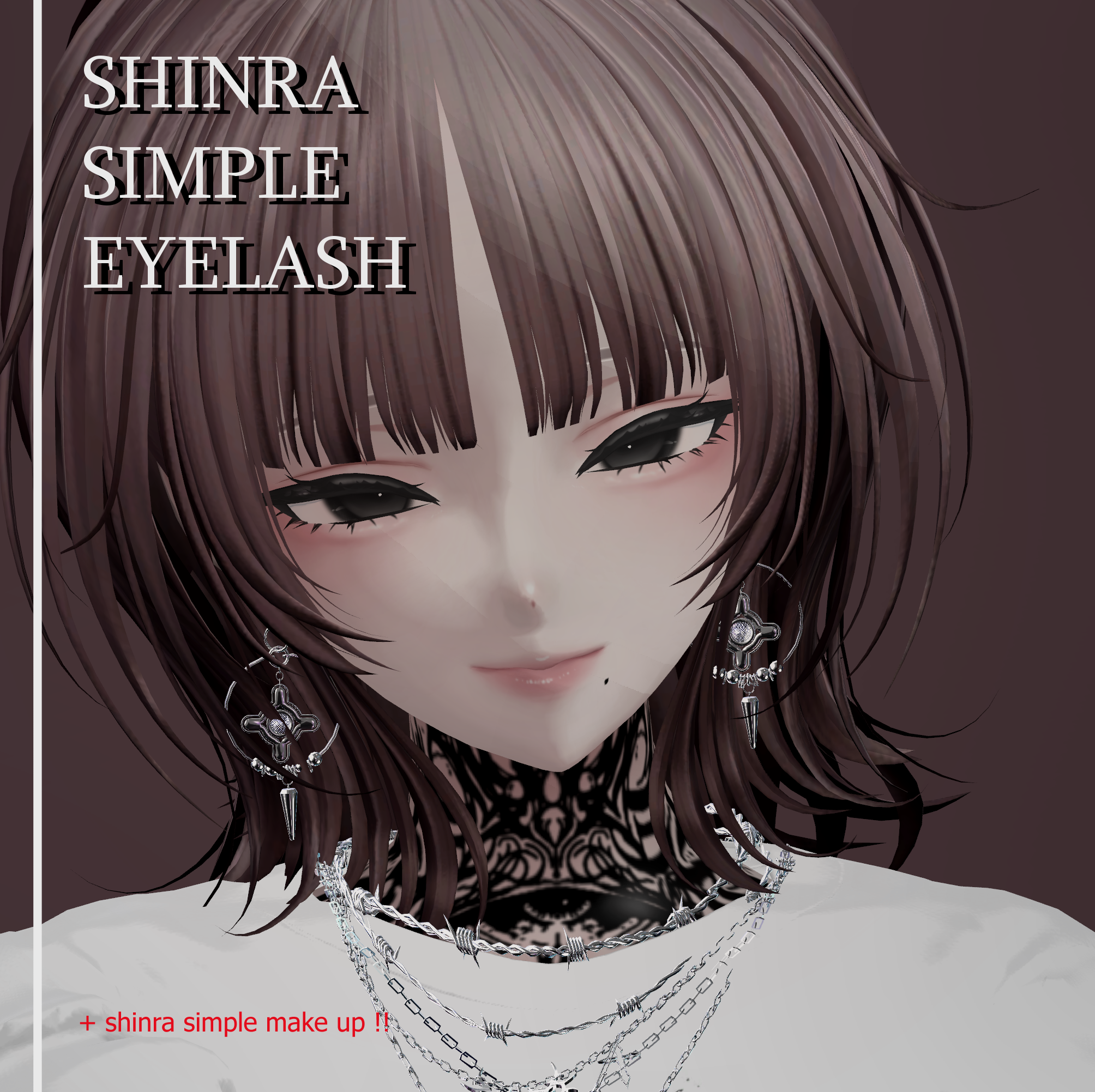 『森羅 ,Shinra』森羅 まつげ, Simple Eyelash Texture. (VRC)