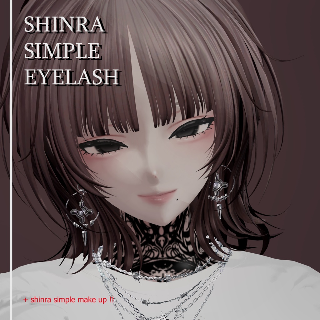 『森羅 ,Shinra』森羅 まつげ, Simple Eyelash Texture. (VRC)