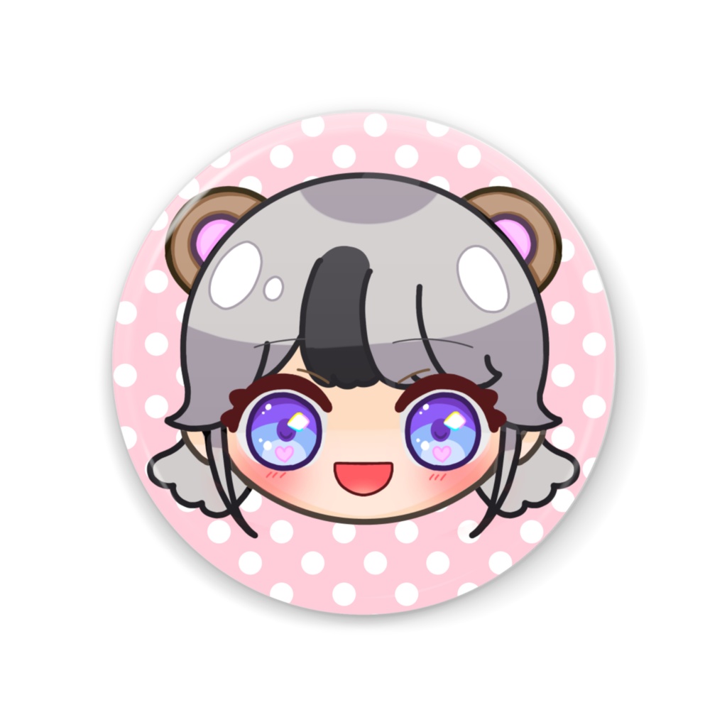 みうさんのお顔の缶バッチミラー