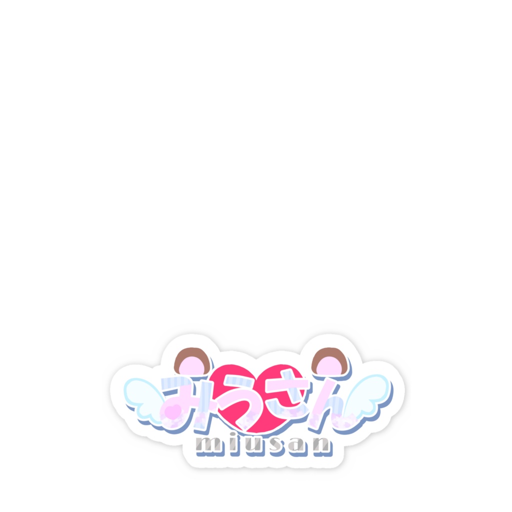 みうさんのロゴスマホステッカー(小)