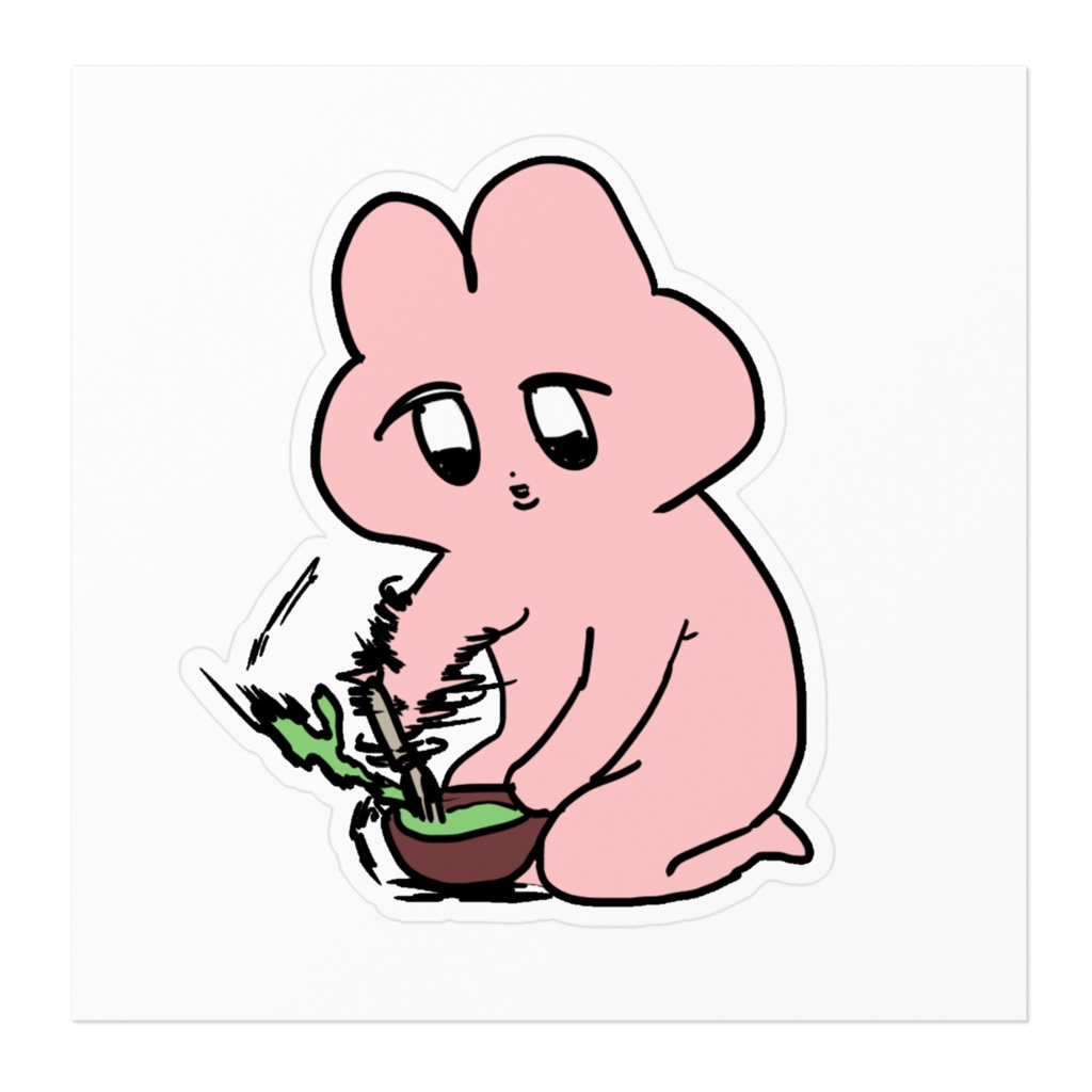 お抹茶を作るうさぎ