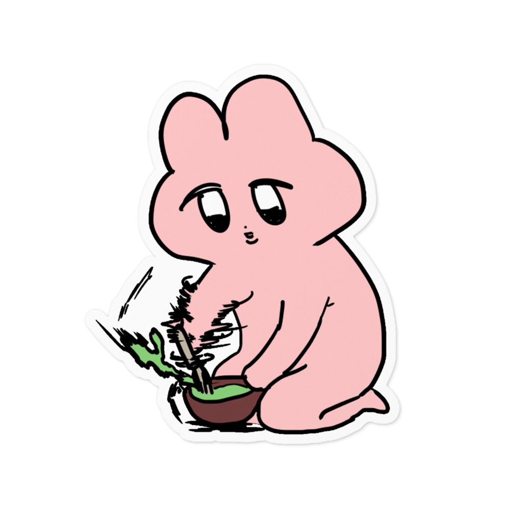 お抹茶を作るうさぎ