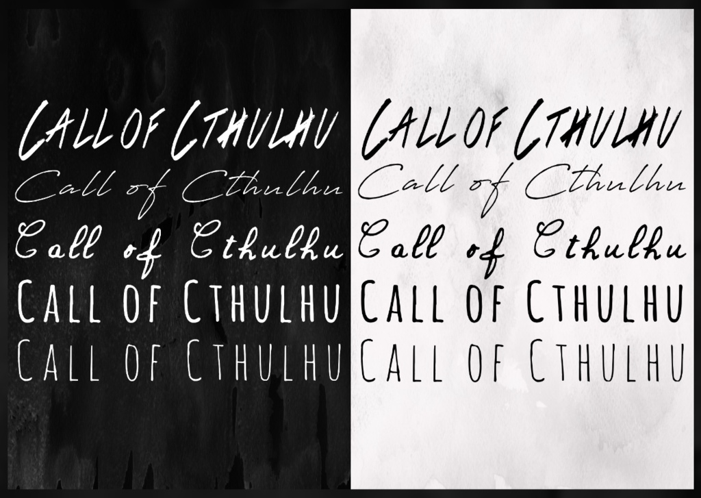 【透過素材】Call of Cthulhu 文字 36種 白&黒 / 装飾素材 / CoC