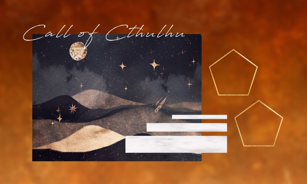 【透過素材】Call of Cthulhu 文字 36種 白&黒 / 装飾素材 / CoC