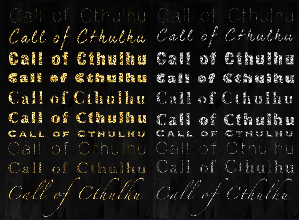 透過素材 Call Of Cthulhu 文字 54種 キラキラセット 金 銀 紫 装飾素材 Coc 唐揚げ屋さん Booth
