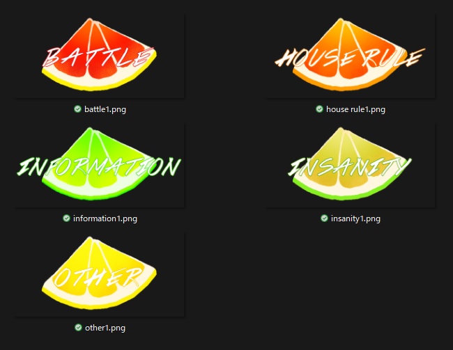 【無料有】柑橘フルーツ部屋素材セット 68点 / 透過素材 / 装飾素材 / CoC