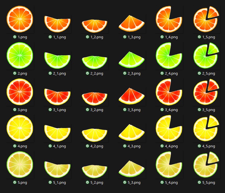 【無料有】柑橘フルーツ部屋素材セット 68点 / 透過素材 / 装飾素材 / CoC
