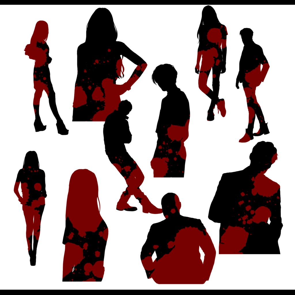 【透過素材】シルエット10種×4色 / 装飾素材 / CoC