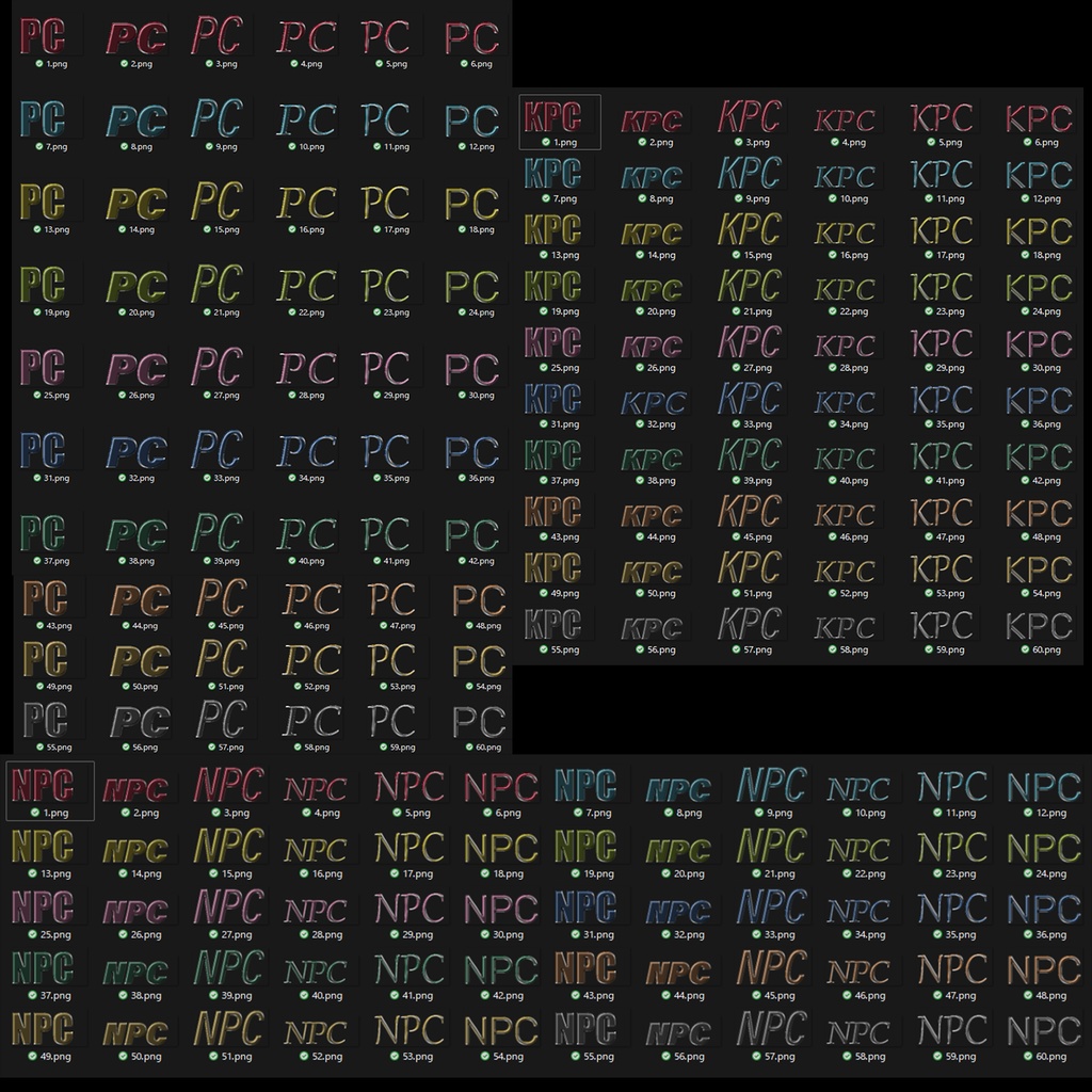 【透過素材】ガラス文字 / 計660点 / CoC
