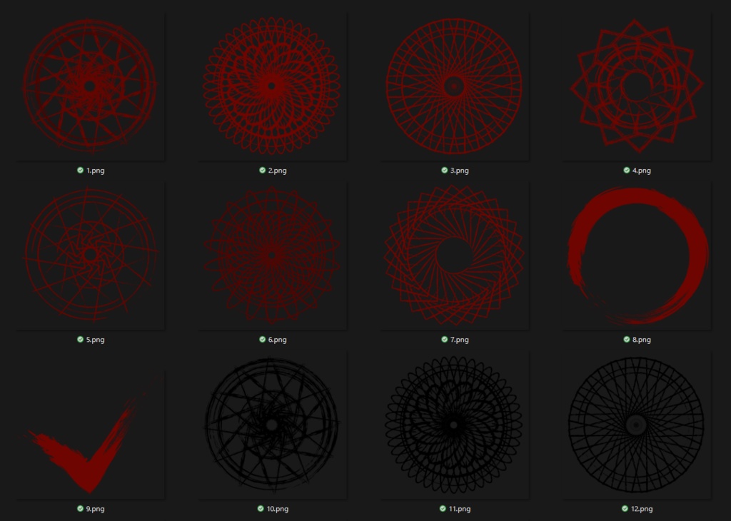 【透過素材】魔法陣 27種 赤&黒&白 / 装飾素材 / ココフォリア / CoC / Call of Cthulhu