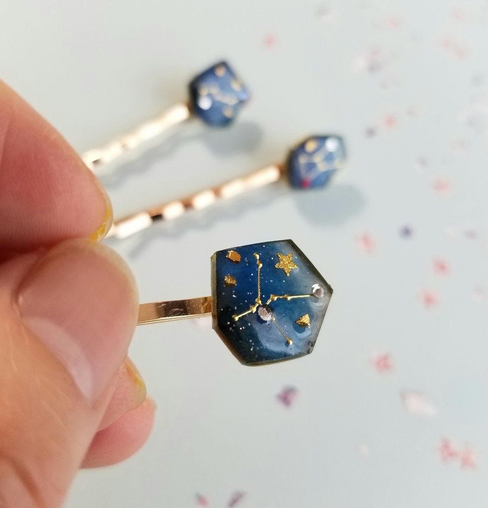 夜空の欠片 星座ヘアピン