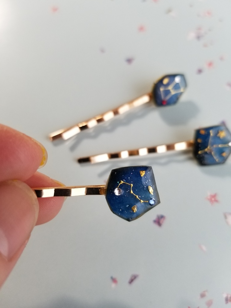 夜空の欠片 星座ヘアピン