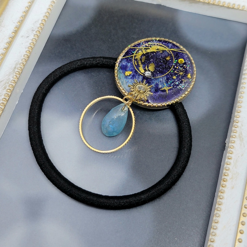 月旅 星の輝く空へ~ ヘアゴム ブローチ変更可