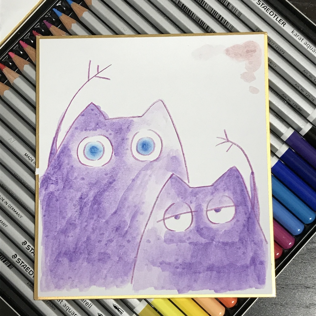 アナログ原画 色紙