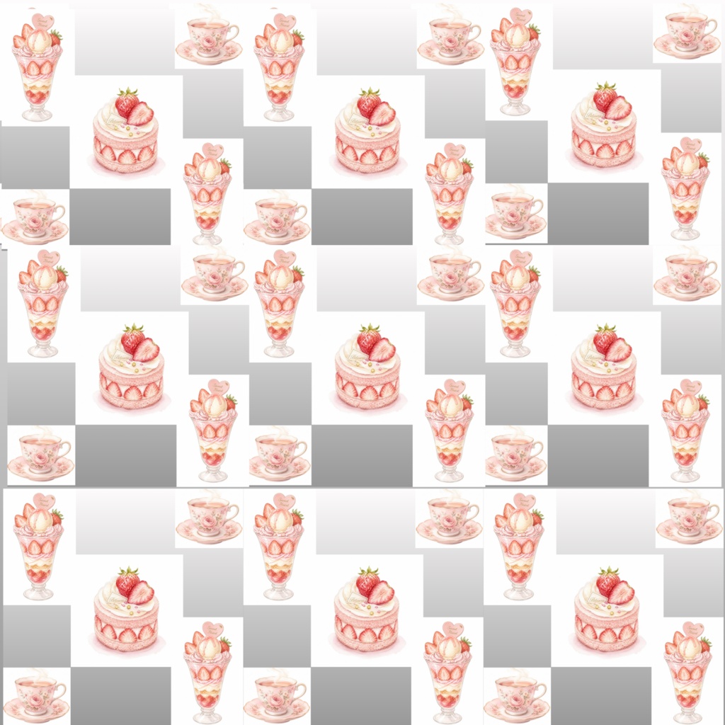 デジタルペーパー　ピンク✕グレーのカフェ風