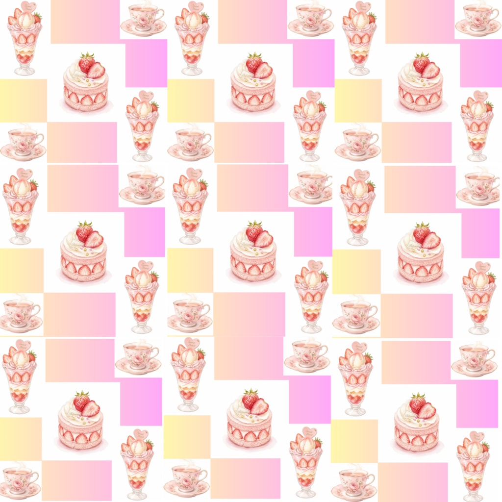 デジタルペーパー　ピンク系カフェ風