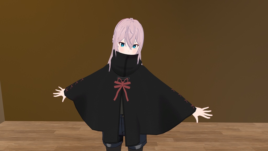 【VRChat想定】MA設定済み:デカ襟フードポンチョ
