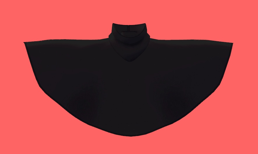 【VRChat想定】MA設定済み:デカ襟フードポンチョ