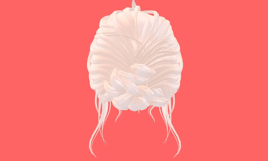 【VRChat想定】MA設定済み:編み込みヘアアップ