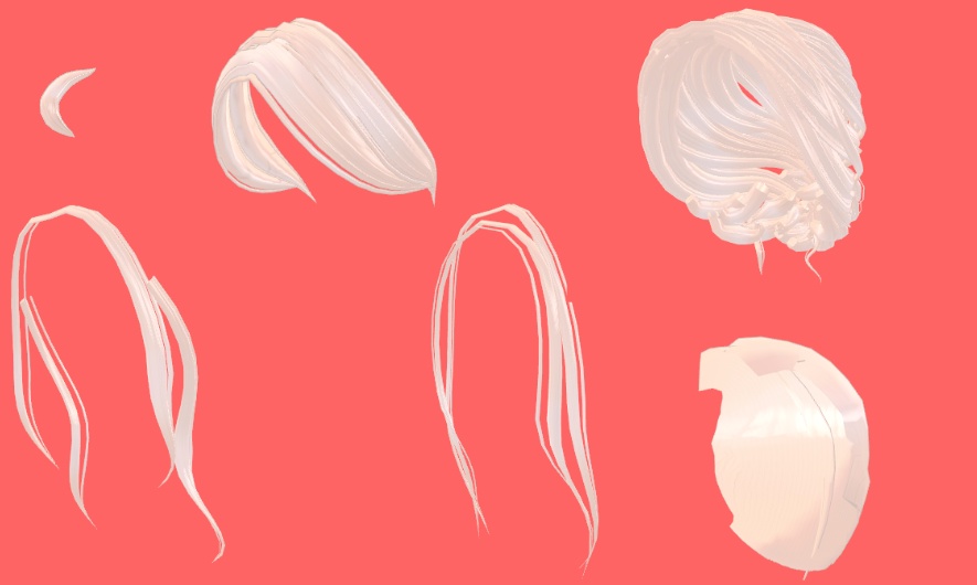 【VRChat想定】MA設定済み:編み込みヘアアップ
