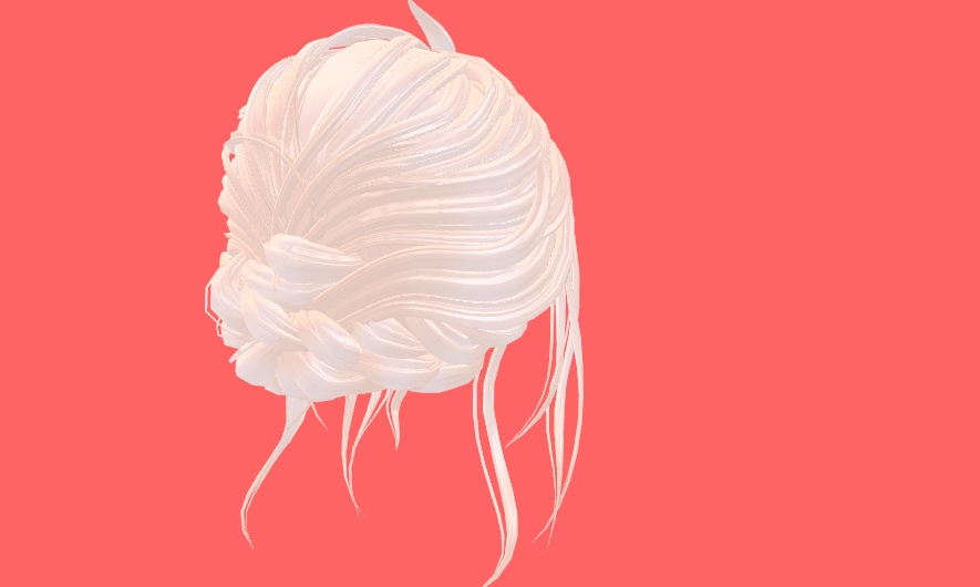 【VRChat想定】MA設定済み:編み込みヘアアップ