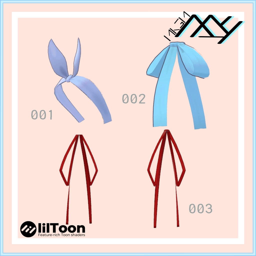 【VRChat想定】リボン100均販売10種パート1