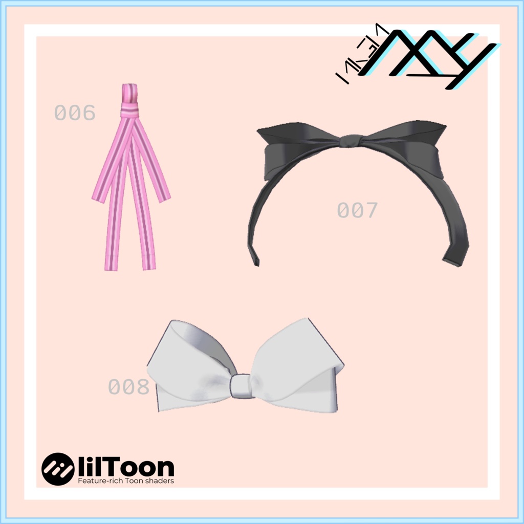 【VRChat想定】リボン100均販売10種パート1