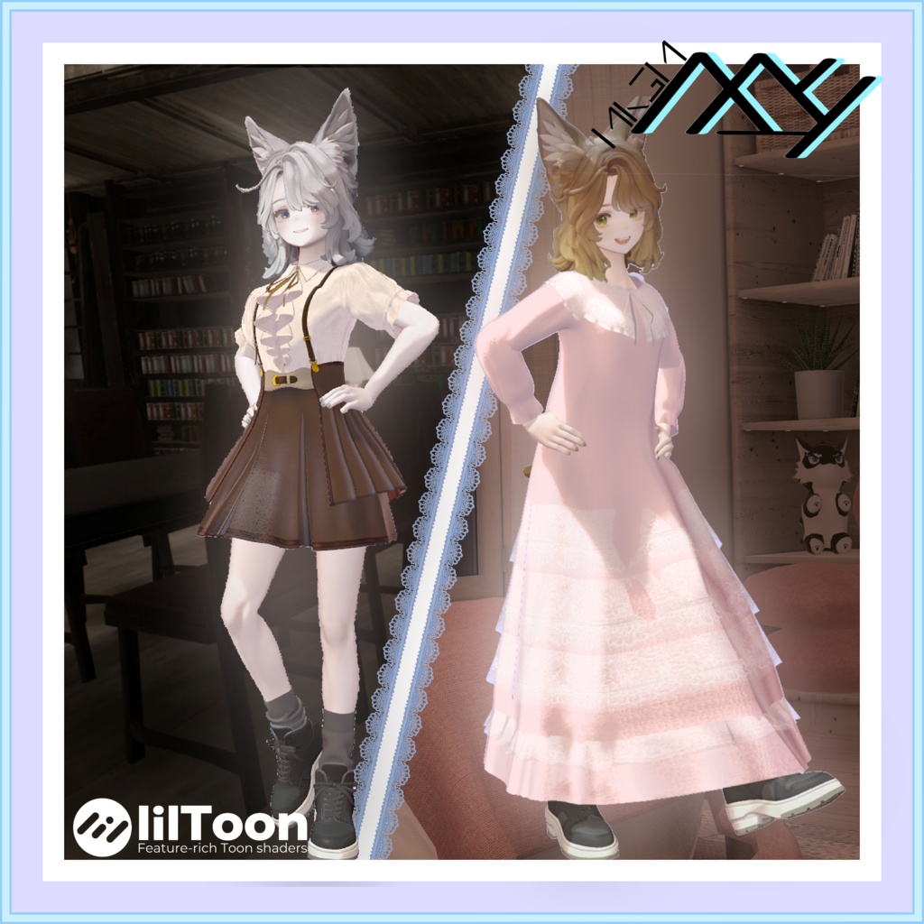 【VRChat想定】マリシア専用:エレガントパンク&ロングネグリジェ