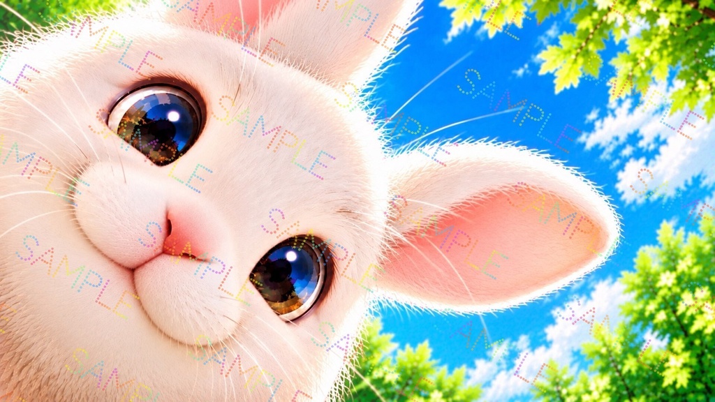 画面からこんにちは  ーウサギー  2枚セット