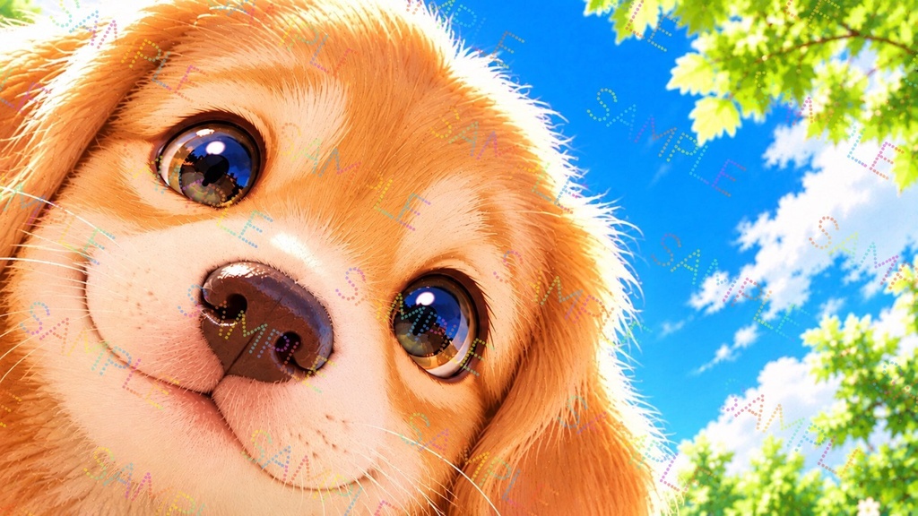 画面からこんにちは  ー犬ー  2枚セットー