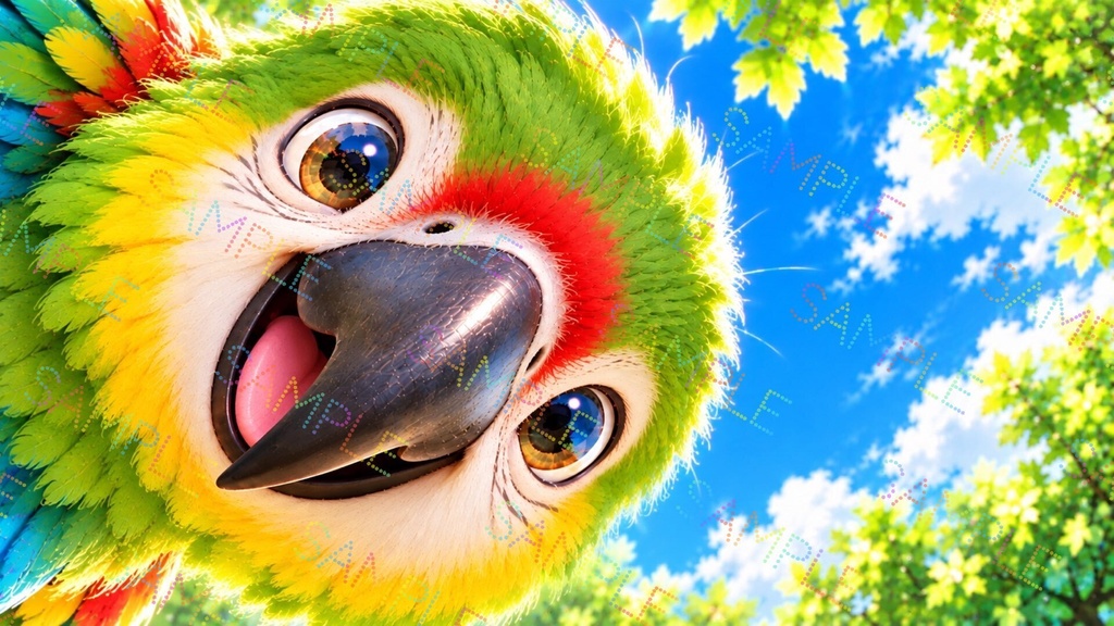 画面からこんにちは ーオウムー 2枚セット
