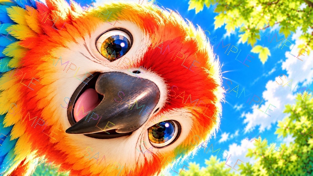 画面からこんにちは ーオウムー 2枚セット
