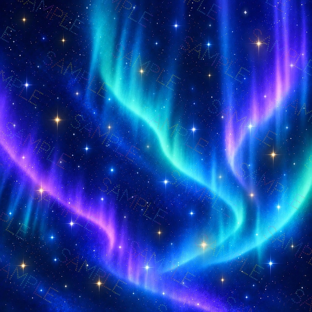 夜の空|星空・流れ星・オーロラのデジタルペーパー 3種類セット