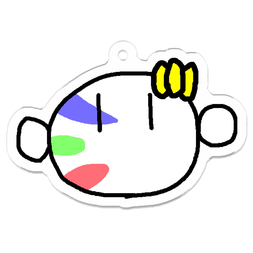 リボン付きホワイトフェーンのアクリルキーホルダー