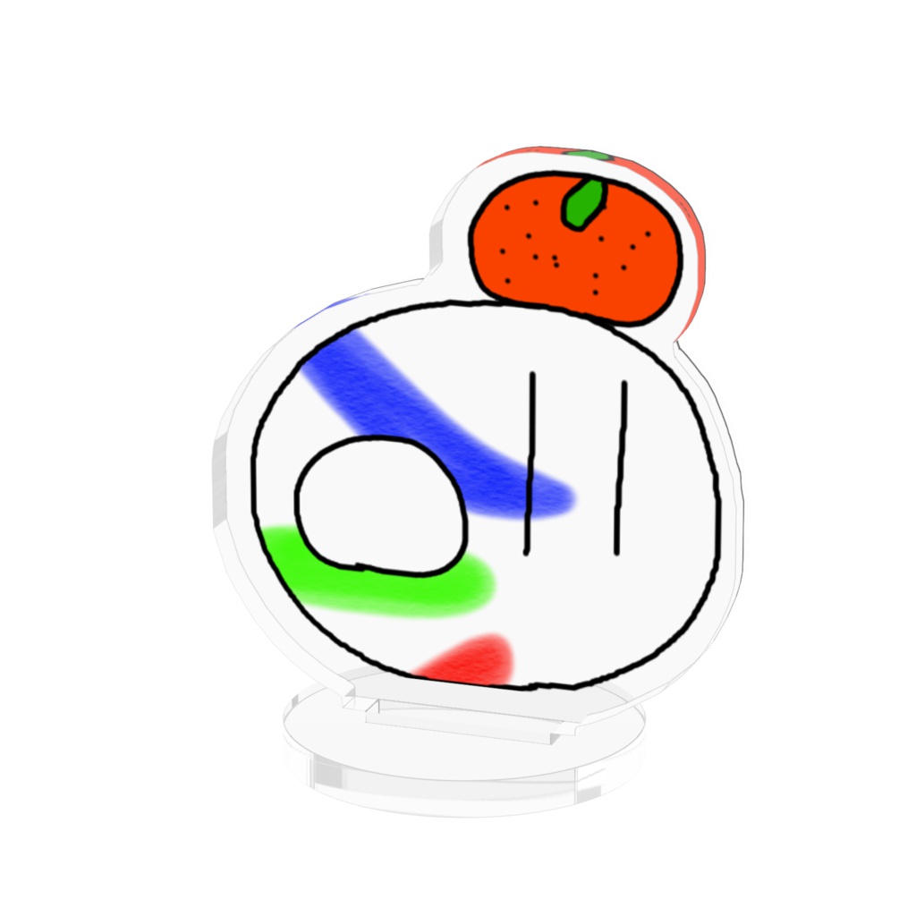 みかん乗せホワイトフェーンのアクリルフィギュア