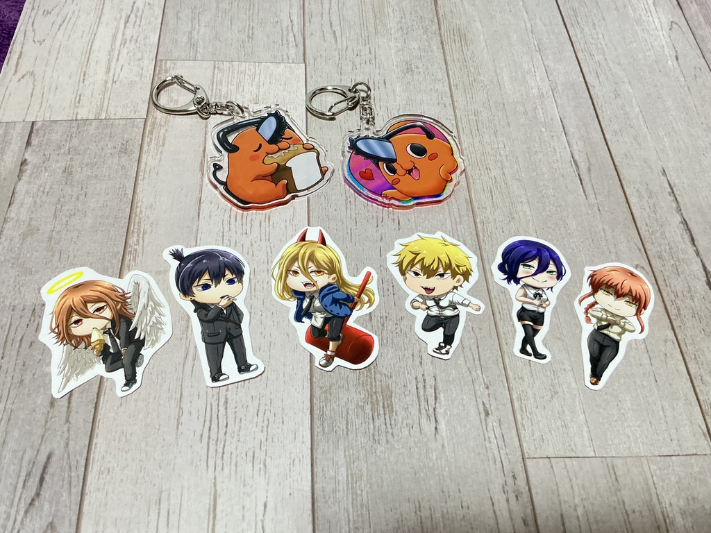 〖同人グッズ〗ポチタ アクリルキーホルダー&チェンソーマン シールセット