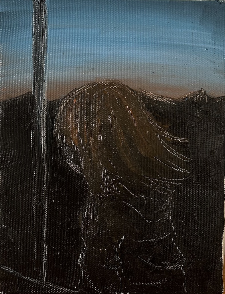 油絵原画　「秋の夕方」