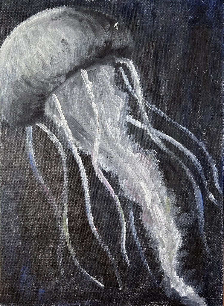 油絵原画　「クラゲ」
