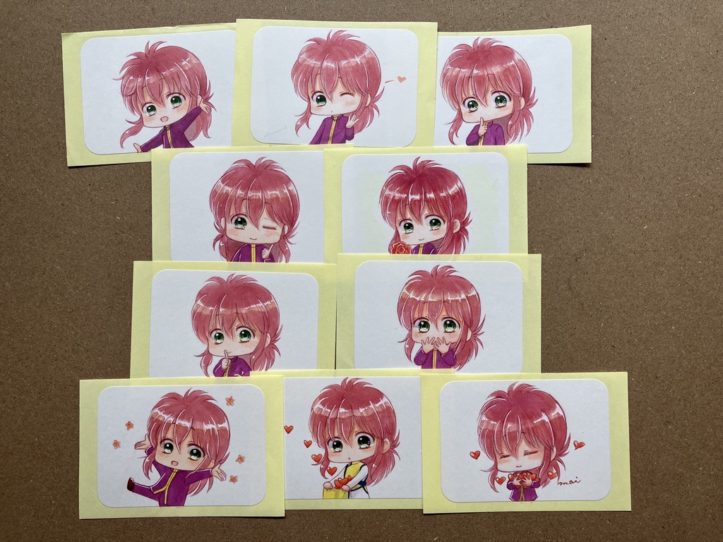 蔵馬アナログイラストタックシール10枚セット